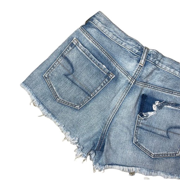 American Eagle AEO Distressed Womens Shorts 8 Vintage HiRise Festival Booty - Picture 5 of 7